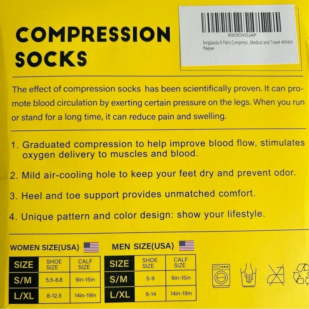 Sporty, Neon Compression Socks, 20-30mmHg compression (1 pair)